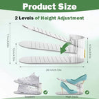 Shoe Slot Organizer,Adjustable Shoe Stacker for a Pair of Shoes,Shoe Holder Space Saver,Double Deck Shoe Riser Shoe Rack,Shoe Organizer for Closet (Clear, 10 Pack) - size: 10 Pack