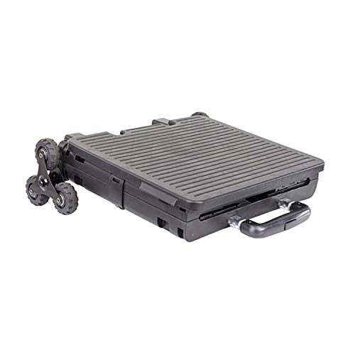 dbest products Quik Cart Elite Stair Climber Wheeled Rolling Crate Teacher Utility With seat Heavy Duty Collapsible Basket With Handle, Black - color: Black, style: Elite Stair Climber