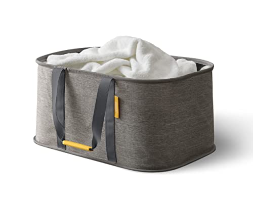 Joseph Joseph Hold-All - Collapsible Folding 35L/9.2 Gallon Washing Laundry Basket Bag, Durable Fabric, Moisture Resistant, Grey - color: Grey, size: 35L