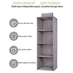 Tinyuet Hanging Closet Organizer, 4-Shelf Collapsible Hanging Closet Shelves, Hanging Organizer for Closet & RV, 31.5" H X 10.6" W X 10.6" D - Gray