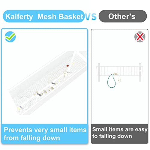 Kaiferty Over The Door Hooks Organizer,Over Door Hanger Towel Rack Mesh Basket with 12 Hooks,Back of Door Storage Organizer for Bedroom,Bathroom,Kitchen,Office(White) - color: 1 Upgrated Baskets-White