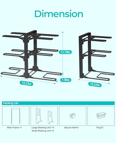 ORDORA 6-Tier Pots and Pans Organizer under Cabinet, Kitchen Cabinet Organizers and Storage, Heavy Duty Pots and Pan Storage Rack Organizer inside Cabinet, Adjustable Pot Rack - size: S-13.78"H-HeavyDuty