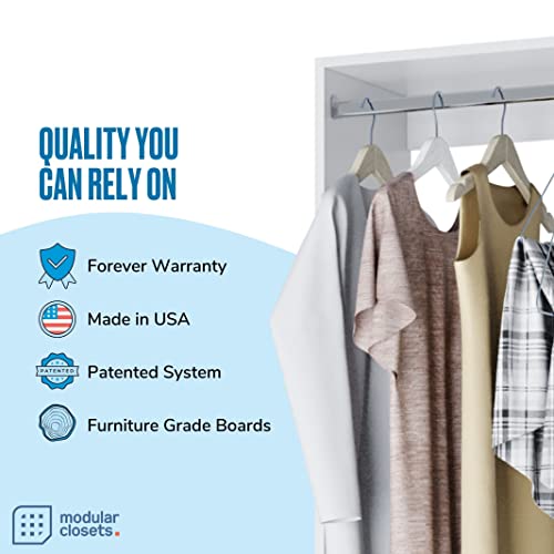 Double Hanging Closet Unit - Modular Closet System For Hanging - Corner Closet System - Closet Organizers And Storage Shelves (White, 31.5 inches Wide) Closet Shelves - color: White, size: 31.5" Wide
