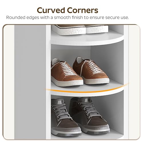 YATINEY 9-Tier Tall Shoe Rack, Wooden Shoe Storage Organizer, Narrow Shoe Cabinet with Removable Shelves for Small Spaces, Holds 9 Pairs of Shoes, for Entrance, Hallway, White SS02WT - color: White, size: 10.2''L x 13.4''W x 65.7''H