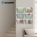 Gawerk Clear Acrylic Single Pocket, Plastic Hanging Wall Mount File Holder for Office Home (Gray, 2 Pack) - color: Gray, size: 2 Pack