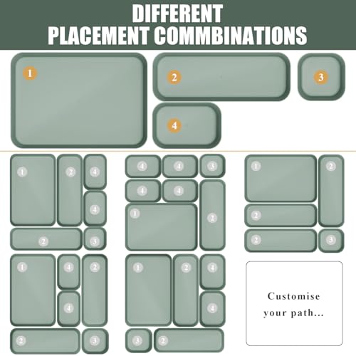 28 pcs Desk Drawer Organizer Tray, Multiple Sizes Plastic Drawer Organizer Storage, Stackable Organizer Containers For Makeup, Bedroom, Kitchen Gadgets Utensils and Office - color: Green, size: 28pcs