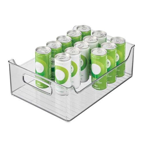iDesign Stackable Storage Bin with Handles for Pantry or Fridge, Clear, Made in USA - size: 14 x 10 x 5, style: Pack of 1