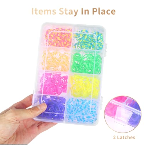 QUEFE 4 Pack 8 Grids Bead Organizers and Storage Tackle Box Organizer Plastic Organizer Box with Removable Dividers or Candies Snacks Electronics Jewelry Small Parts - size: 4pcs