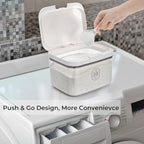 Tlence 94 OZ/2.8L Laundry Pods Container, One-Press Lid Laundry Powder Holder Dispenser, Clear PET Detergent Sheet Organizer with Measuring Cup for Booster Beads, Dryer Balls, Flour, Pet Food