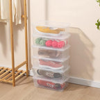 Clear Shoe Boxes 12 Pcs Plastic Storage Bins with Latching Lid Rectangular Storage Boxes Durable See-Through Lidded Shoe Boxes for Art Supplies and Home (Clear) - color: Clear