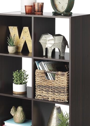 Whitmor 6 Cube Bookcase, 3 Tier Stackable MDF Bookself, Open Storage Display Organizer, Storage Cabinet for Living Room, Bedroom, Home, Office, 23.7" L x 11.7" W x 35.2" H, Espresso - color: Espresso, size: 6 Cube, 24"L x 11.6"W x 33.8"H