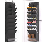 VERONLY Over the Door Shoe Organizer, Hanging Shoe Rack for Closet with 16-20 Pairs Capacity, Foldable Storage for Shoes, Boots, Sneakers, for Dorm Room, Apartment, Small Spaces（Black - style: Classic