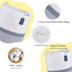 COMSE Extra Large Blanket Basket, Tall Woven Storage Basket, Nursery Hamper, 15.7”x 21.7”, Cotton Rope Laundry Hamper for Toys Clothes Towels, Blend White/Gray - color: Blend White & Gray