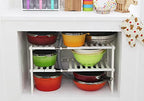 COELO Under Sink Organizer 2-Tier Expandable Shelf Kitchen Bathroom Cabinet Multi-purose Storage Standing Rack, White