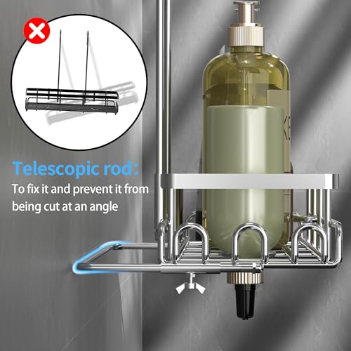 KEGII Shower Caddy Hanging on Towel Bar/Handrails/Shower faucet - Shower Rack Hanging Organizer, Bathroom Shower Curtain Caddy non-Slip