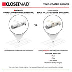 ClosetMaid ShelfTrack Wire Closet Organizer System, Adjustable from 4 to 6 Ft., With Shelves, Clothes Rods, Hardware, Durable Steel, White - color: White, size: 4 ft to 6 ft