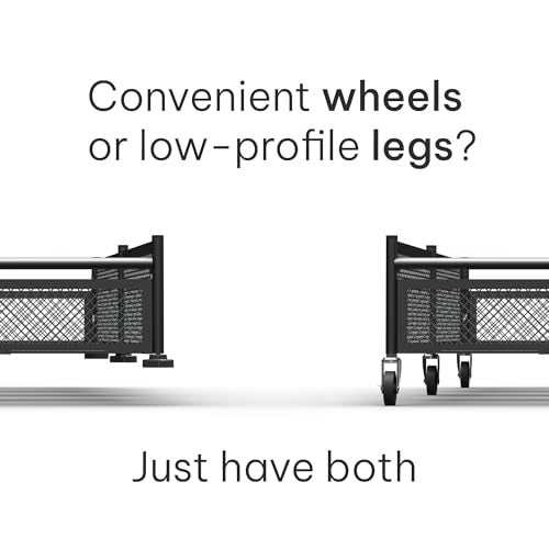 Under Bed Storage with Wheels – Heavy Duty Large Metal Storage Container (70lb Load), Low Profile Rolling Organizer with Removable Rubber Wheels, Easy Access for Clothes, Shoes & Blankets - size: Pack of 1