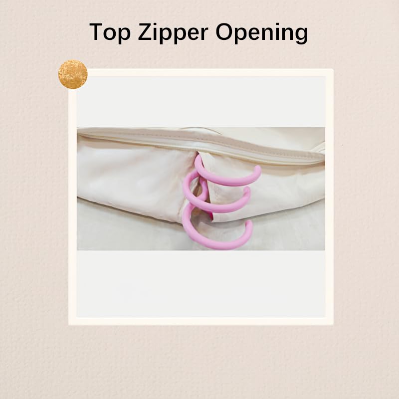 Space Saving Hanging Garment Bag with Self Compression Zipper - Organizer for Closet(Beige,L) - color: Beige, size: L