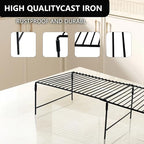 Refrigerator Organizer Freezer Organizer, Expandable Adjustable Kitchen Cabinet Rack for Pantry, Cupboard, Countertop - Space Saving Shelf (Black)