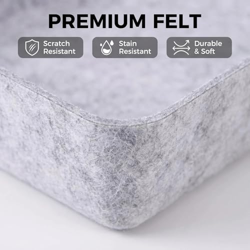 Desk Drawer Organizer Bins, 8pcs Felt Shallow Bathroom Storage Trays, Office Accessories & Workspace Organizers Jewelry & Makeup Boxes Containers(Grey) - color: Grey