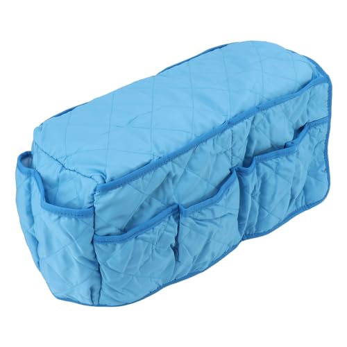 Arm Chair Armrest Covers with Pocket Sofa Covering Organizer, Couch Remote Control Holder for Living Room Couch, Side Bag Armrest Storage Caddy with Non Woven (Blue)