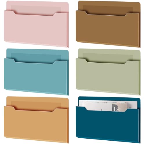 Fuutreo 6 Pcs Magnetic Wall File Organizer Magnetic Wall File Holder Refrigerator Magazine Holder for Mail Letters Paper(Mocha Mousse Color,Horizontal-large) - color: Mocha Mousse Color, size: Horizontal-Large