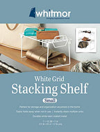 Whitmor Wire Grid Stacking Shelf Small, White - size: 1-TIER, 7"L x 12"W x 7"H