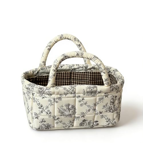 Floral Fabric Storage Basket Car Interior Storage Basket Underwear Sundries Laundry Baskets Supplies Home Organizer Bag (2 set) - color: 2 set
