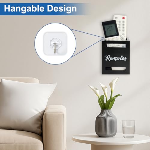 Small Remote Control Holder Wall Mount Wooden Remote Caddy Organizer for Bed Table TV Controller Box Storage Bedside Table Organizers Remotes Control Wall Holders Nightstand Accessories Black Caddy - color: Black, size: 1 Slot