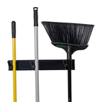 Restaurantware 17.7 Inch Snap-In Design Mop Holder, Black Plastic, 3 Customizable Slots, Screws Included
