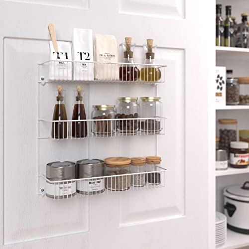 ClosetMaid 3-Tier Hanging Wall Mounted Metal Rack for Spices, Shelf Storage, Pantry Organization, Laundry, Kitchen, Bathroom, White, 8022 (Pack of 2) - size: 18-Inch Wide (Pack of 2), style: 3-Tier