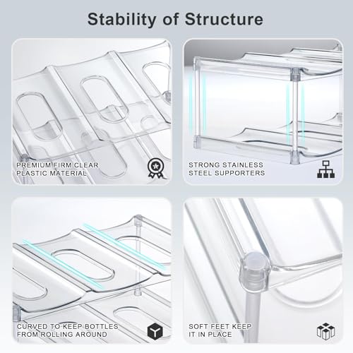 Design for Stanley 40 OZ & Large Bottles & Tumblers with Handle, Acrylic Water Bottle Organizer - Stackable Clear Wine Rack, Cup Holder for Home Kitchen Pantry Shelf Countertop Cabinet, 3 Tier Hold 9 - size: 3 Tier for 9