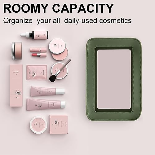 LETGO Clear Makeup Bags, TSA Approved Toiletry Bag with Zipper, Clear Makeup Organizer Fit Carry-on Travel Essentials,Clear Cosmetic Bags for Women Men (O-Green) - color: O-Green