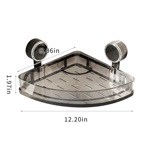 Suction Cup Corner Shower Caddy, Shower Caddy Basket with Powerful Suction for Bathroom, Waterproof & Rustproof Organizer for Bathroom Storage, No-Drilling Removable - 1 Pack - color: Gray1
