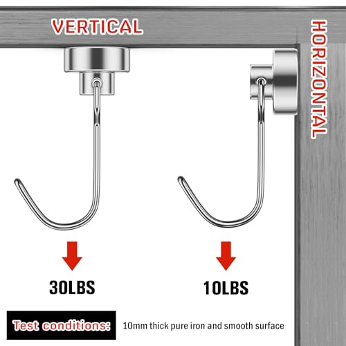 FINDMAG Magnetic Hooks, 30lbs+ Strong Magnetic Hooks for Refrigerator, 2026 Cruise Ship Essentials, Magnet Hooks Heavy Duty for Kitchen, Home, Classroom, Whiteboard, Beach Vacation (6 Pack, Silver) - color: Silver, size: 6Pack 30Lbs+
