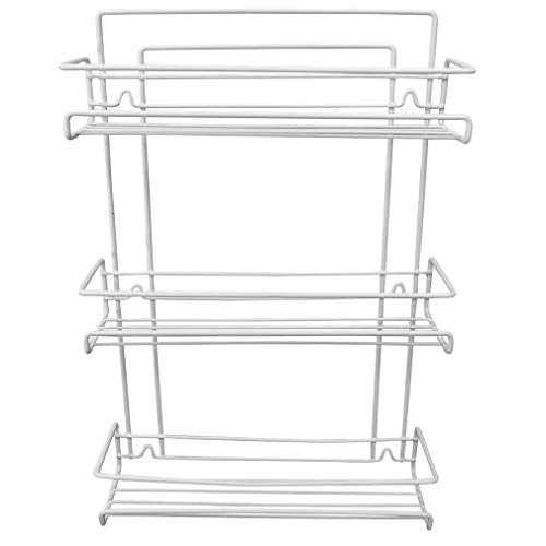 Evelots 3-Tier Spice Rack-Door/Wall Mounted-Sturdy Coated Metal-Up to 18 Bottles - size: 3-Tier, style: Door/Wall Mount