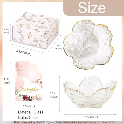 Birthday Gifts for Women Jewelry Dish Glass Ring Dish Holder Jewelry Tray Cute Vanity Organizer Room Decor Jewellery Tray Crystals Trinket Dish Nightstand Bedroom Decor Christmas Friendship Gifts - color: Transparent