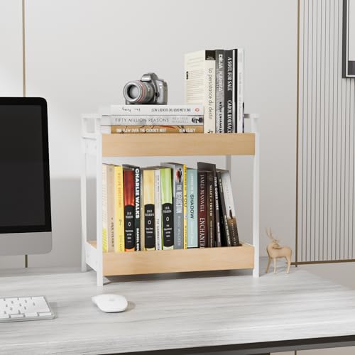 KLM Countertop Coffee Station Organizer, 2 Tier Wooden Shelf for Coffee Bar Accessories, Condiment Storage Caddy for Kitchen, Bathroom Counter Organizer, Home, Office - Natural - color: Natural