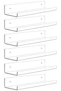 Dezzer 6 Pack Acrylic Shelves for Wall, 15" Clear Acrylic Floating Shelves for Bathroom Bedroom, Invisible Bookshelf Wall Ledge Storage Shelf Books Perfume Toys Action Figure Display Shelves - style: 15 inch 6-pack