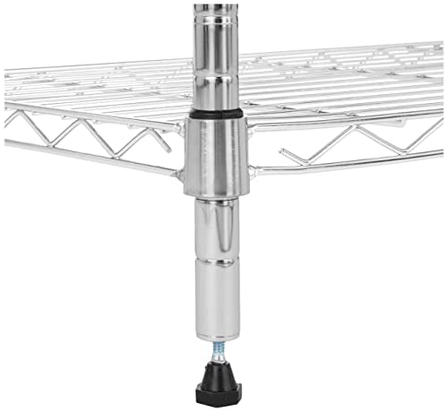Amazon Basics 4-Shelf Adjustable Heavy Duty Steel Wire Rack Storage Shelving Unit for Kitchen, Garage, Easy Assembly, 350 lbs Per Shelf, 36" x 14" x 54", Chrome Silver - color: Chrome, size: 36" L x 14" W x 54" H, style: No Wheels