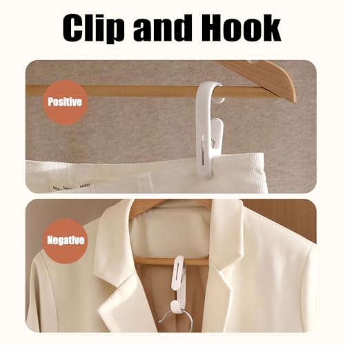 10Pcs Laundry Hooks with Clips Hanger Closet Organizer Clamps Hanging Socks Boot Bras Towels Shower Pegs for Bathroom Wardrobe Kitchen Office Holders Clothes Pins Heavy Duty Outdoor, Pink