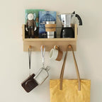 Entrance Coat Rack ，Coat Hooks, Wall-Mounted Wooden Hook Rack, Wall-Mounted Shelves are Very Suitable (Oak Color Finish-B-1) - style: Oak color finish-B-1