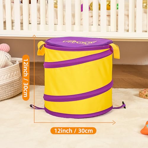 NARMAY Toy Barrel Pop-Up Toy Storage Bin, Collapsible Toy Bucket with Handles for Kids, All-in-One Toy Organizer for Boys and Girls - Nested Set of 2 - size: Nested Set of 2