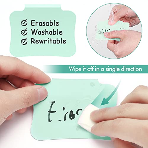 12PCS Basket Labels Clip On for Storage Bins, Removable & Erasable Bin Labels Clips On, Laundry Kitchen Pantry Labels for Organizing Baskets Cube Box (Green) - color: Green-12pcs