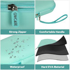 Portable 2 in 1 Contact Lens Case and Glasses Case, Traveling Contact Cases Bag Box Holder with Soak Storage Kit Included Built-in Mirror, Tweezer, Contact Lens Solution Bottle and Hand Strap-Green - color: Green