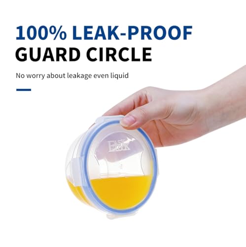 KIGI Round Food Storage Containers with Lids, Leak Proof Small Plastic Bowls for Snacks, Puree, Meal Prep and Lunch, Freezer Safe, 4-Sided Locking Lid, BPA-Free,10 oz / 1.25 Cup,12 Piece Set - size: 1.25 cup (12-Piece)