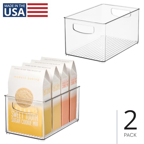iDesign Stackable Clear Plastic Bin - Kitchen Organizers and Storage for Fridge and Pantry, 2-Pack - style: Pack of 2