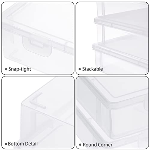 BTSKY Clear Plastic Storage Box with Flap Lid, Multipurpose Craft Organizers and Storage Box Art Supply Storage Organizer Plastic Sewing Box for Pencils Markers Notebooks A4 Files, 2 Pack Large - size: Large-2 Pack