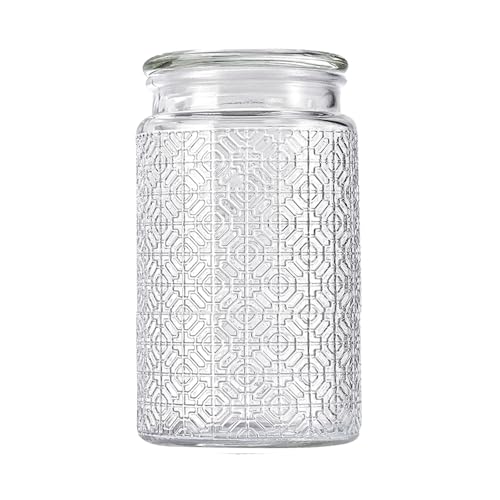 Adodeen 32oz Vintage Glass Jar With Lid, Glass Storage Containers, Airtight Kitchen Storage Containers For Sugar, Coffee, Tea, Spice, Flour, Candy Cookie, Pasta, Cereal, Cute Decorative Jars - color: Glass Lid-Window-32oz
