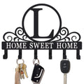 Metal Letter L Key Holder for Wall, Monogram Coat Rack Wall Mount, Key Hooks Perfect for Bathroom, Living Room, Kitchen, Office Ideal Wedding, Anniversary, Housewarming Gift (L) - style: L
